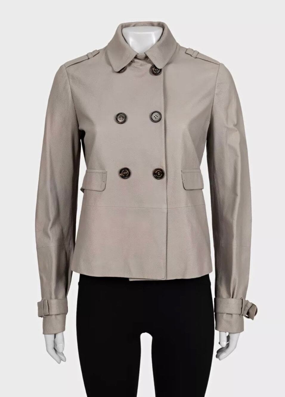 Brunello Cucinelli Beige Leather Jacket - IT 42 / M